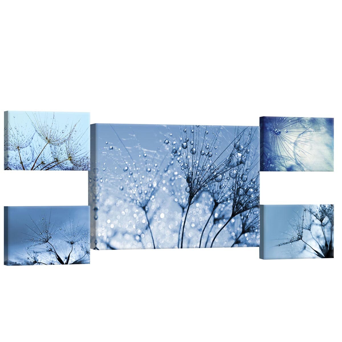 Set Tablouri DEGRETS 78624 Canvas, 50 x 134.8 cm, 5 piese (1x50x70 cm, 4x22.8x32.4 cm), Papadii 3D abstractie 1