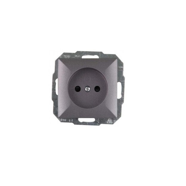 Priza simpla Abex, incastrata, culoare gri-antracit, 90 x 90 mm