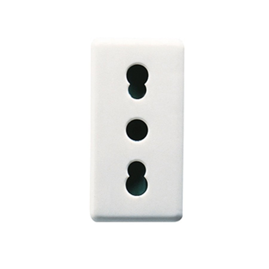 Priza simpla, Gewiss, incastrata, modulara - 1, contact de protectie, alba - 5 buc