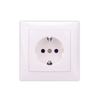 Priza simpla Hoff, incastrata, contact de protectie, 16A de culoare alba, 82 x 82 x 41 mm Priza simpla Hoff, incastrata, contact de protectie, 16A de culoare alba, 82 x 82 x 41 mm