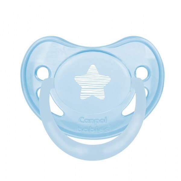 Suzeta silicon ortodontica 0-6 luni, albastru, Canpol, 22/419