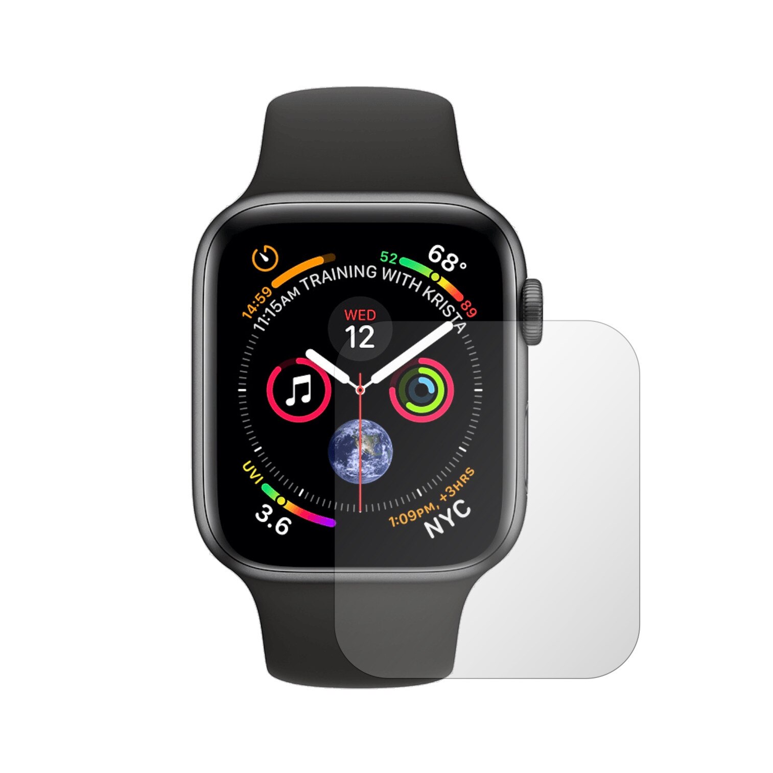 Set 2 Folii Protectie Ecran, Acoperire Totala, Adezive si Foarte Flexibile, Invisible Skinz Ultra-Clear AutoRegeneranta pentru Smartwatch Apple Watch Series 4 , 44mm