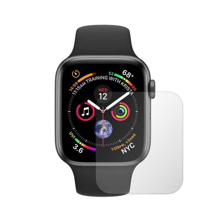 Skinz Ultra-Clear HD 4 darabos képernyővédő fólia készlet az Apple Watch Series 4 Smartwatch számára, teljes lefedettség, tapadó és rendkívül rugalmas, láthatatlan, 44 mm
