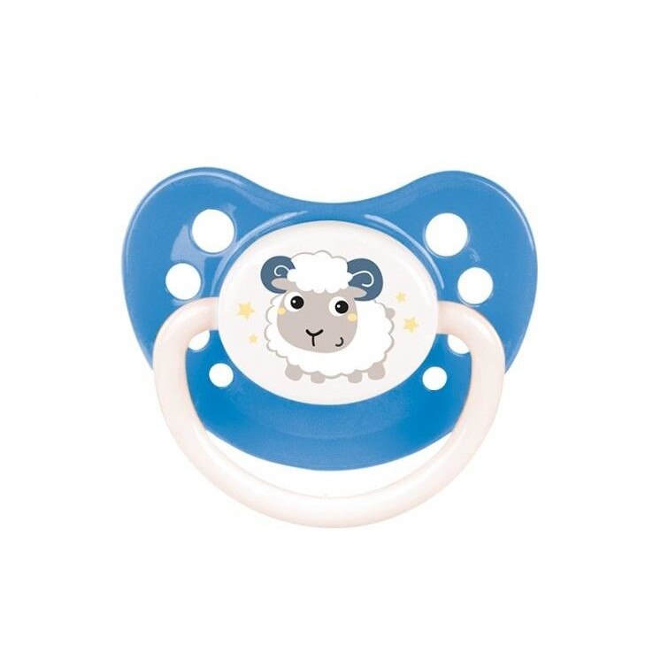 Suzeta silicon ortodontica 0-6 luni cu oaie, albastra, Canpol, 23/271