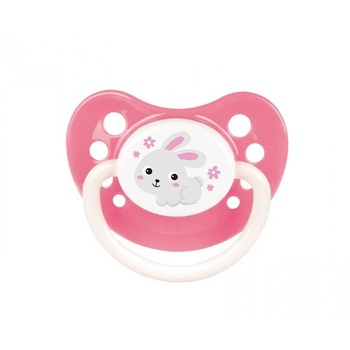 Suzeta latex ortodontica 6-18 luni cu iepuras, roz, Canpol, 23/275 Suzeta latex ortodontica 6-18 luni cu iepuras, roz, Canpol, 23/275