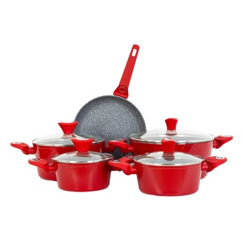 Set oale 9 piese, Zilan ZLN-3260, Material aluminiu, Interior granit, Compatibil inductie Set oale 9 piese, Zilan ZLN-3260, Material aluminiu, Interior granit, Compatibil inductie