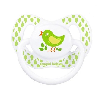 Suzeta silicon ortodontica 6-18 luni cu pasare, verde, Canpol, 23/467 Suzeta silicon ortodontica 6-18 luni cu pasare, verde, Canpol, 23/467