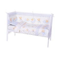 Lenjerie bumbac patut copii Bebe Royal 120*60 - 5 piese - Ursulet Fond Crem
