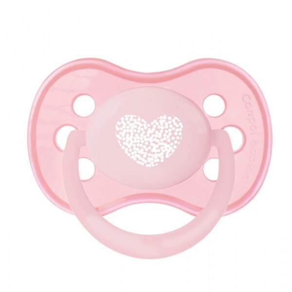 Suzeta silicon simetrica 6-18 luni, roz, Canpol 22/417