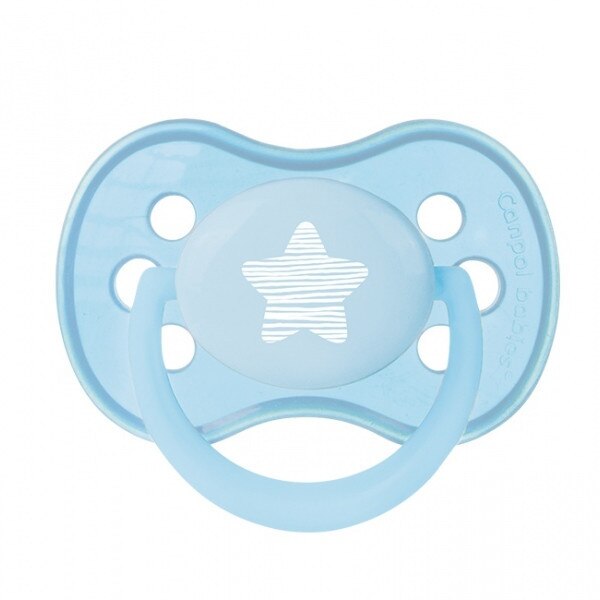 Suzeta silicon simetrica 18 luni +, albastra, Canpol, 22/418