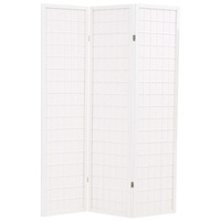 Paravan pliabil cu 3 panouri, in stil japonez, vidaXL, 120 x 170 cm, Alb