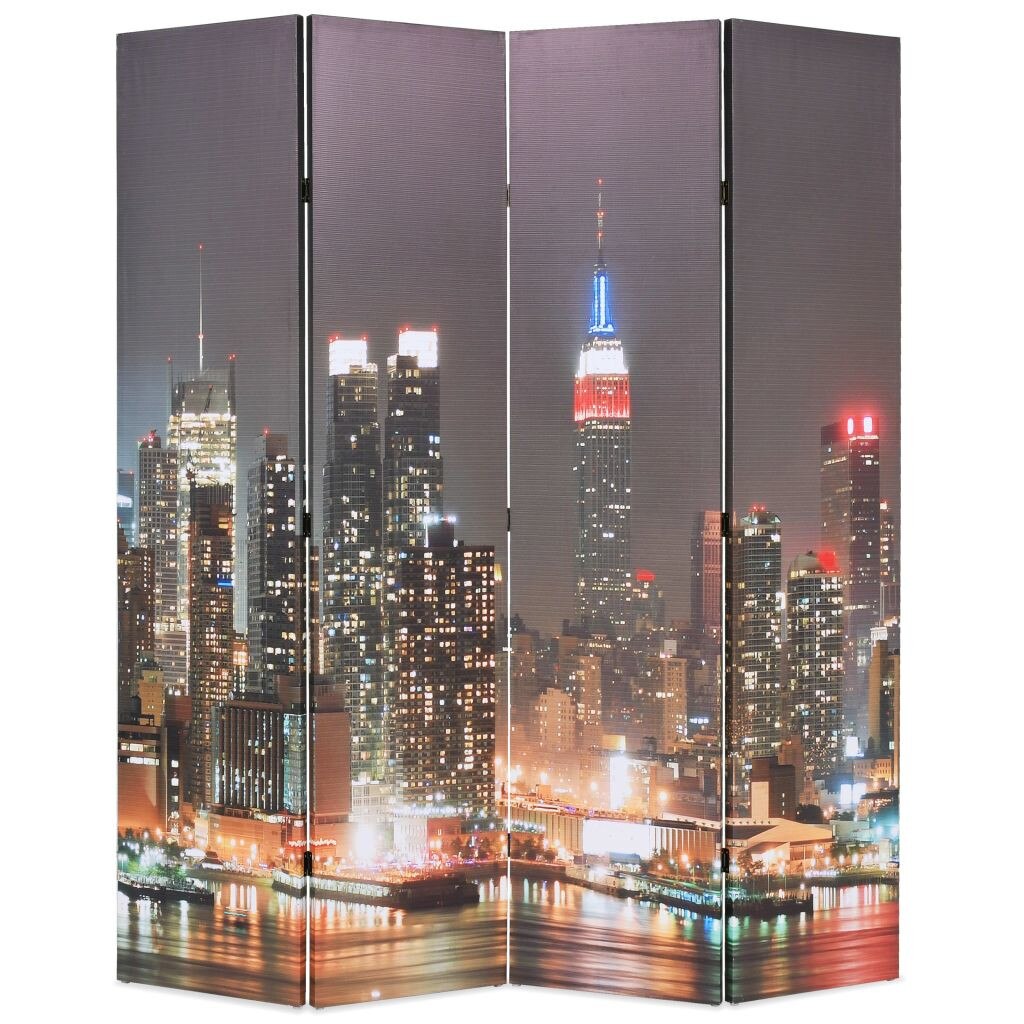 Paravan de camera, pliabil, imprimeu New York, vidaXL, 160 x 180 cm, Multicolor