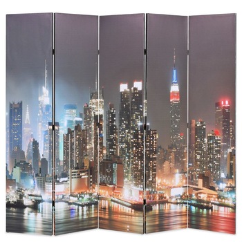Paravan de camera, pliabil, imprimeu New York, vidaXL, 200 x 180 cm, Multicolor Paravan de camera, pliabil, imprimeu New York, vidaXL, 200 x 180 cm, Multicolor