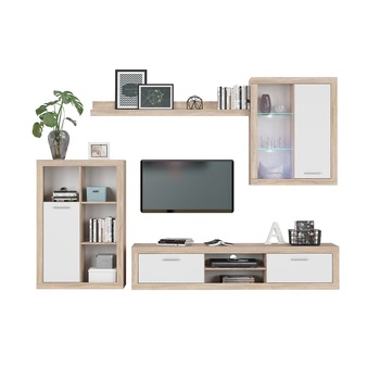 Living Kring Max,Stejar Sonoma/Alb 310 x 200 x 40 cm Living Kring Max,Stejar Sonoma/Alb 310 x 200 x 40 cm