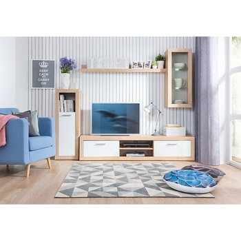 Living Kring Bergen, cu lumini, Stejar / Alb, 230 x 180 x 39 cm Living Kring Bergen, cu lumini, Stejar / Alb, 230 x 180 x 39 cm