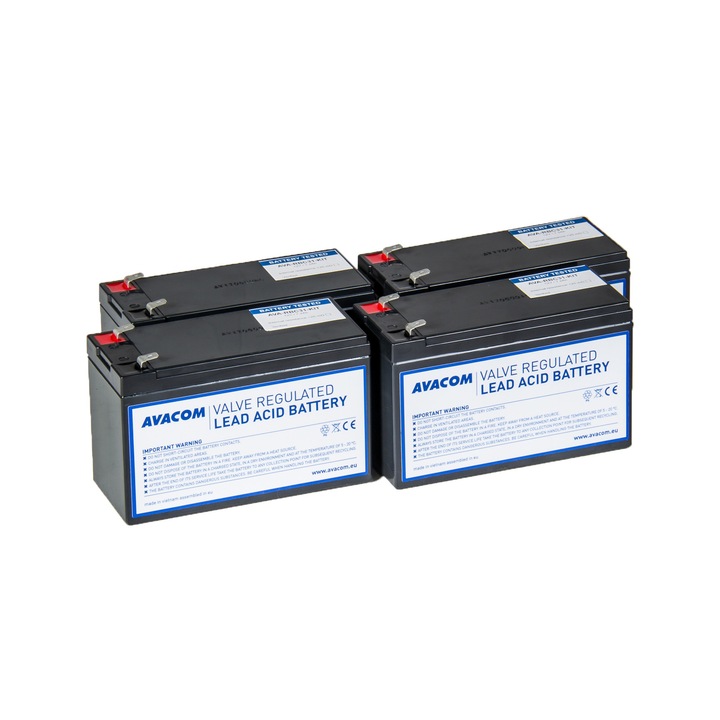 Kit baterii Avacom 4x151x65x94mm 9.6kg VRLA negru