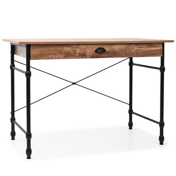 Birou de scris cu sertar, vidaXL, MDF, Maro, 110 x 55 x 75 cm Birou de scris cu sertar, vidaXL, MDF, Maro, 110 x 55 x 75 cm