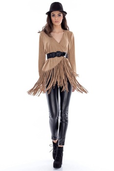 Jacheta maro de dama, ROH, cu franjuri Jacheta maro de dama, ROH, cu franjuri