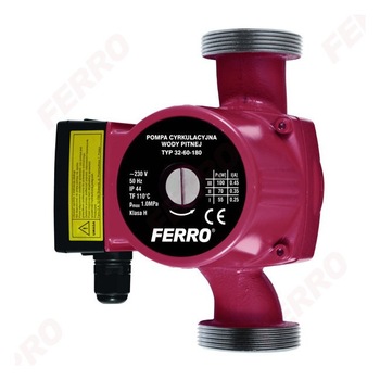 Pompa de recirculare Ferro 32-6-180, 180mm, 2 Pompa de recirculare Ferro 32-6-180, 180mm, 2