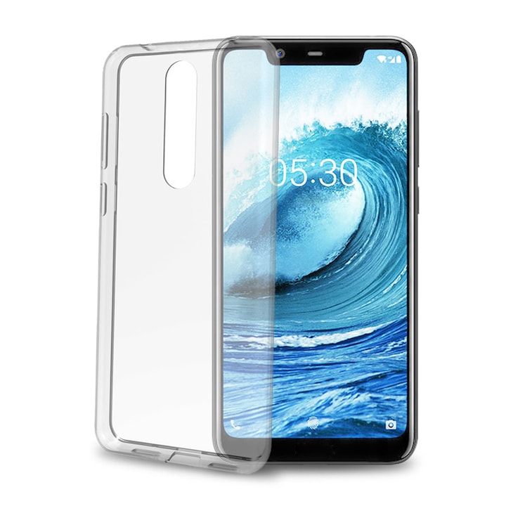Силиконов гръб Celly GELSKIN, NOKIA 3.1 Plus 2018, прозрачен
