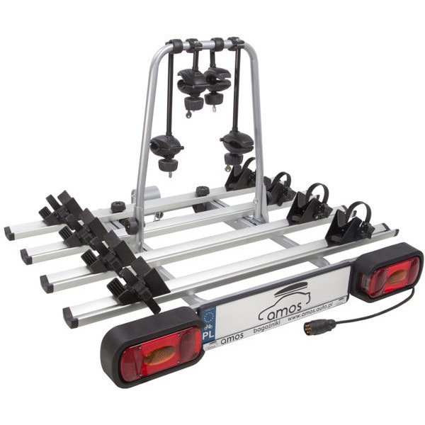 Suport de biciclete Amos Giro 4 13 pini, pentru 4 biciclete, Negru/Argintiu