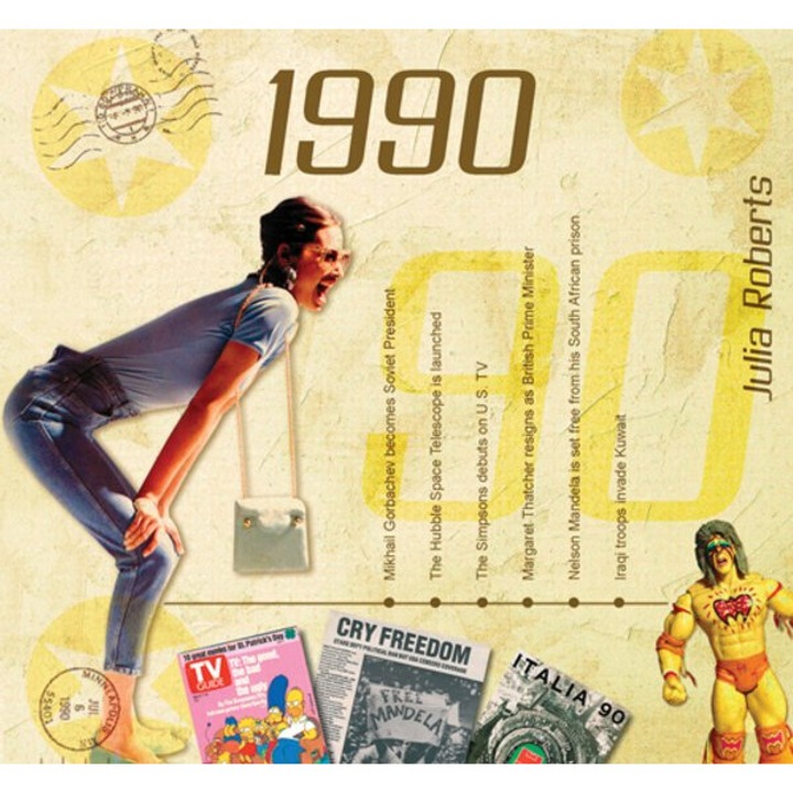 CD-kártya slágerekkel 1990-ből