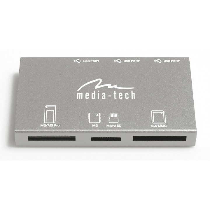 USB хъб и четец на карти в едно Media-tech MT5028