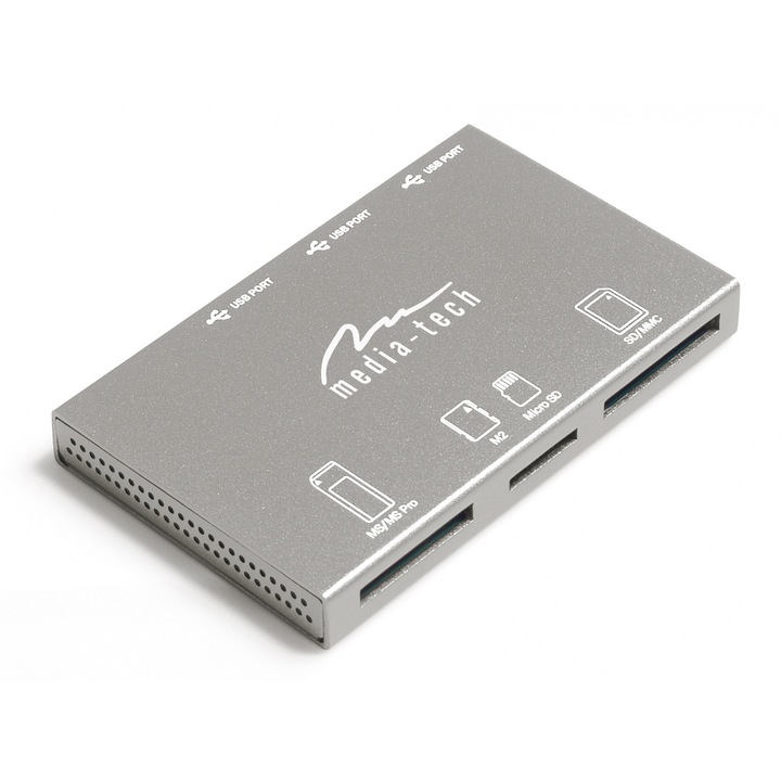 USB хъб и четец на карти в едно Media-tech MT5028