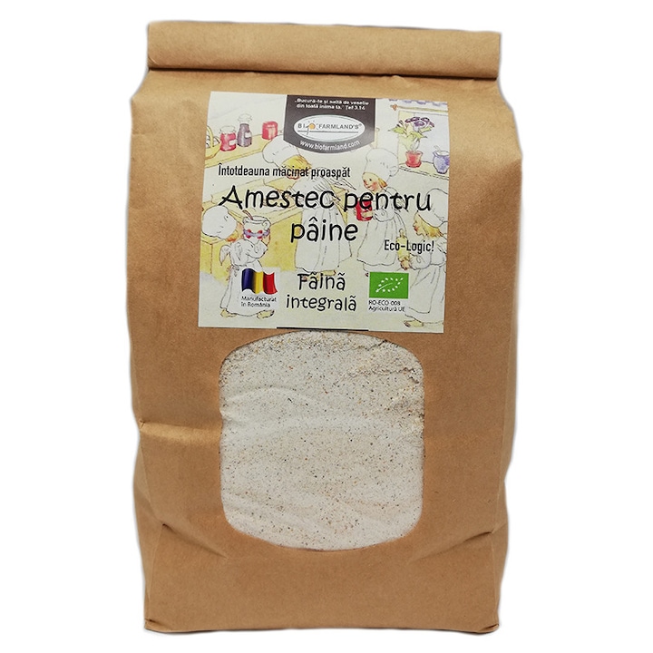 Faina Amestec pentru paine integrala 1kg Bio/ECO Biofarmland