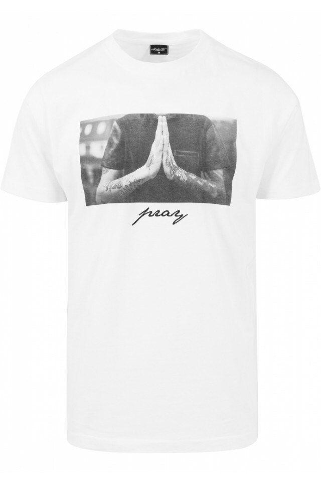 Tricou barbati casual pray - Mister Tee, alb, Alb, S
