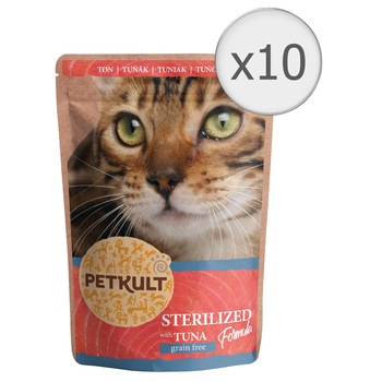 Hrana umeda pentru pisici Petkult, Sterilised cu Ton, 10x100g Hrana umeda pentru pisici Petkult, Sterilised cu Ton, 10x100g