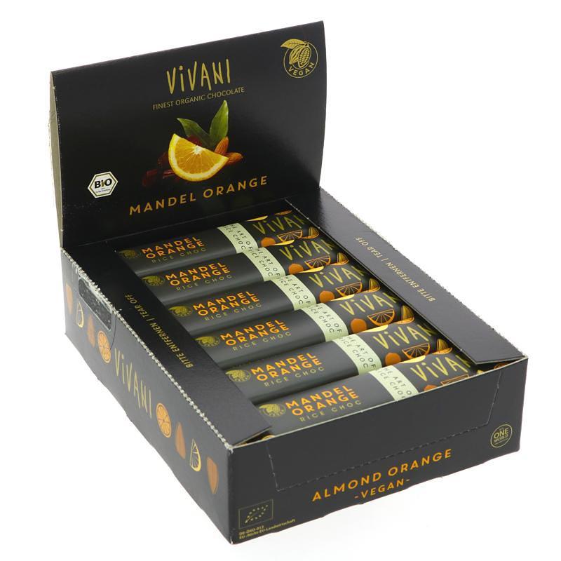 Baton cu migdale si portocale ECO 35 g - Vivani