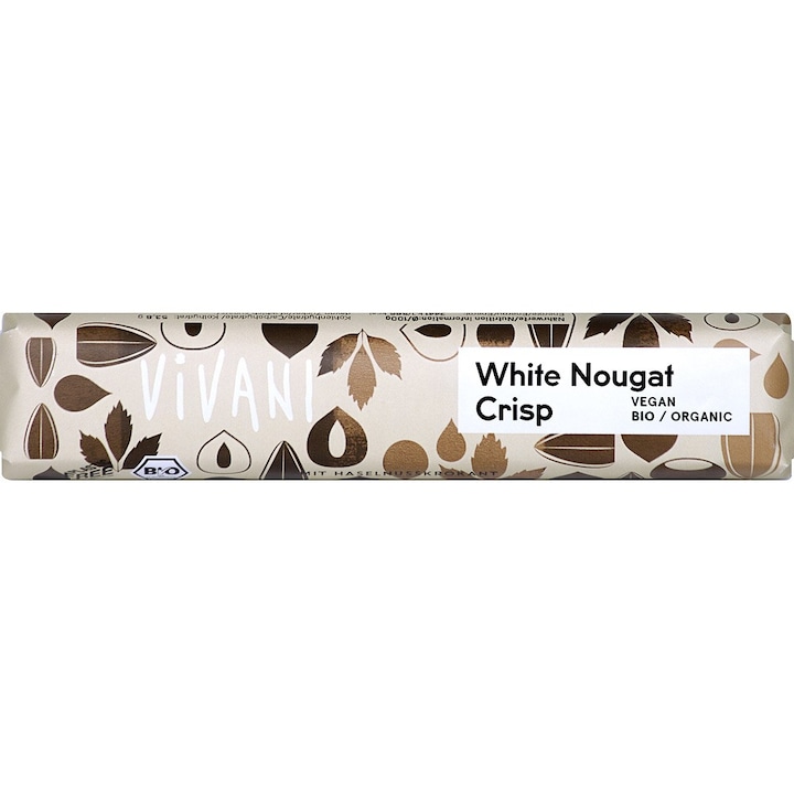 Baton alb crocant cu alune si unt de cacao bio, 35g