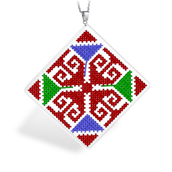 Ganelli kerámia medál, román nemzeti Bukovina - Campulung modell