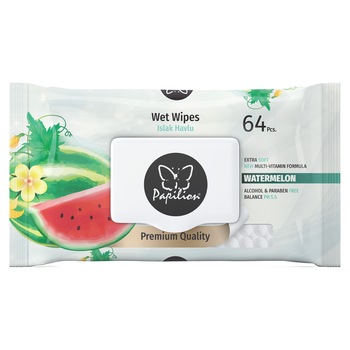 Servetele umede Papilion Watermelon cu capac, 64buc Servetele umede Papilion Watermelon cu capac, 64buc