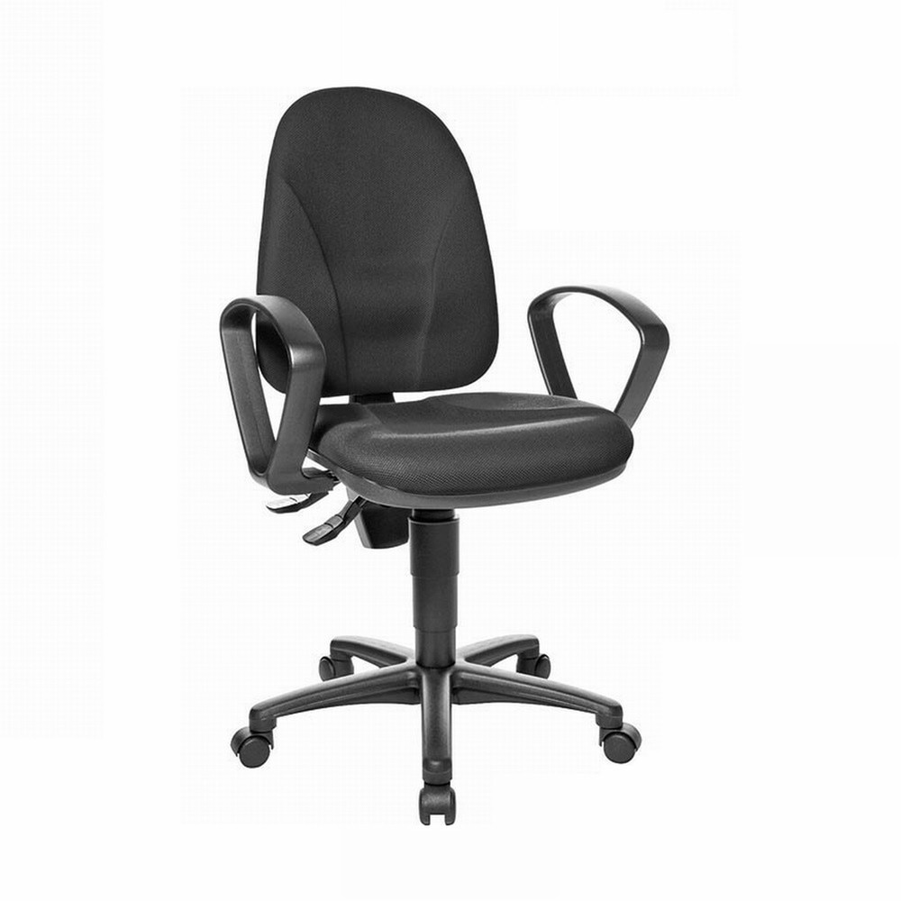 Scaun ergonomic Point 20, cu brate fixe, Negru