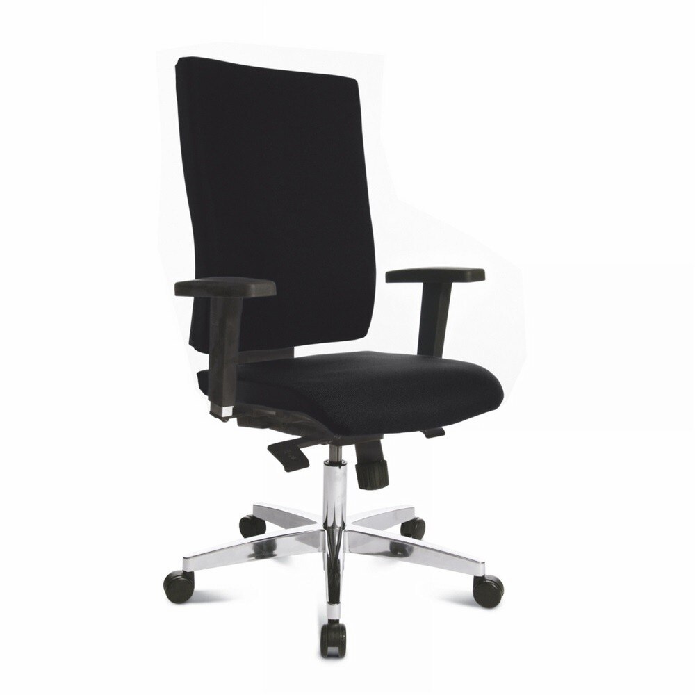 Scaun ergonomic LightStar 20, cu brate reglabile si baza crom, Negru