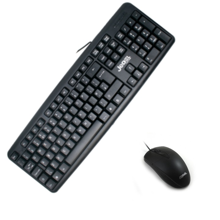 Tastatura + Mouse, Jedel, G10, Cu fir, USB, Negru