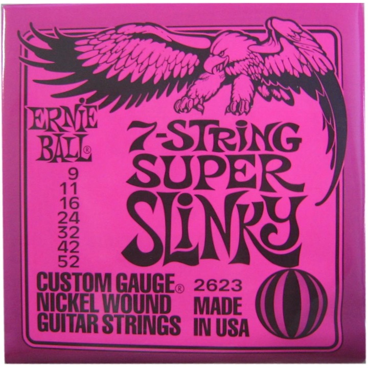 Комплект 7-струнна китара Ernie Ball Super Slinky със 7 струни