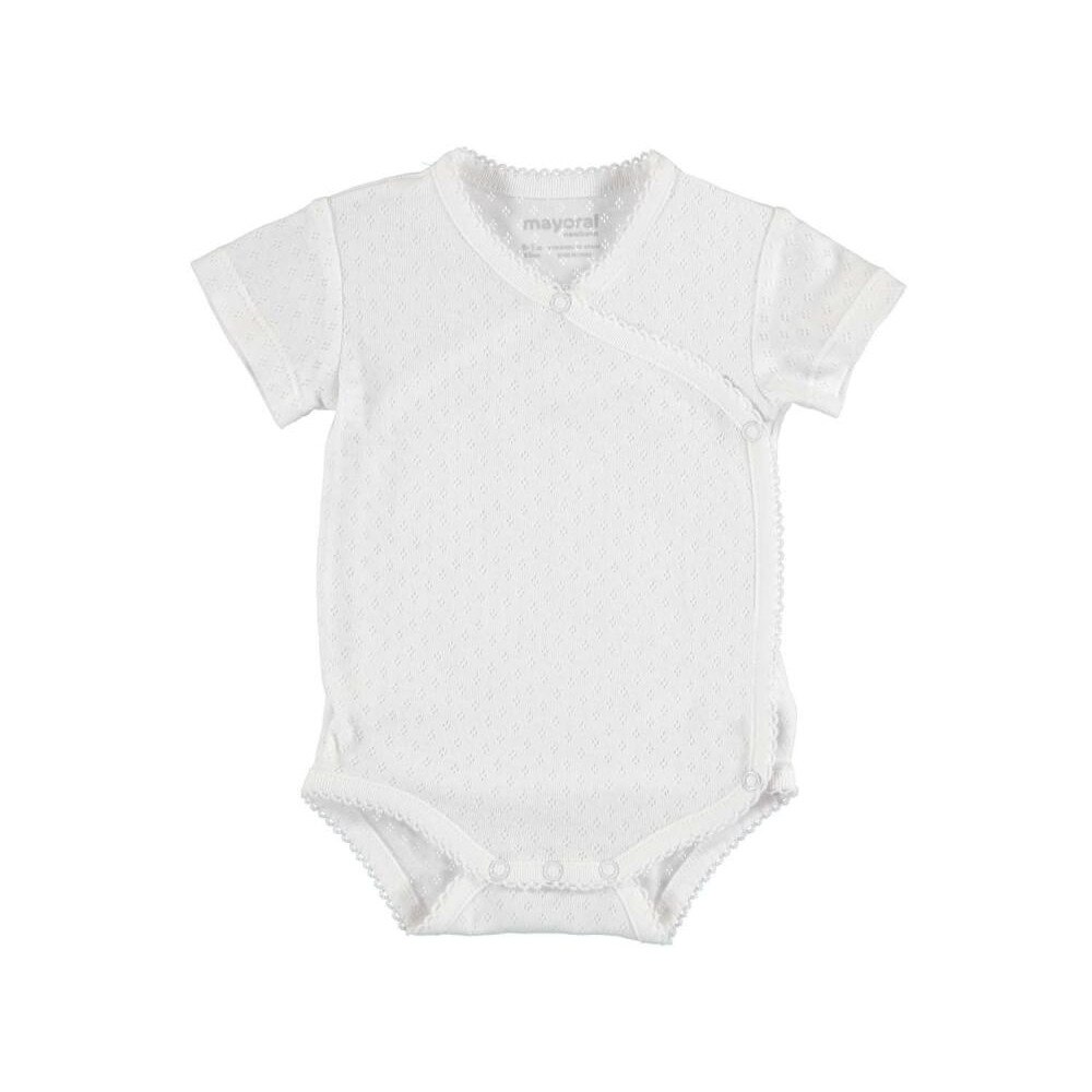 Body alb cu maneci bebe 12 luni