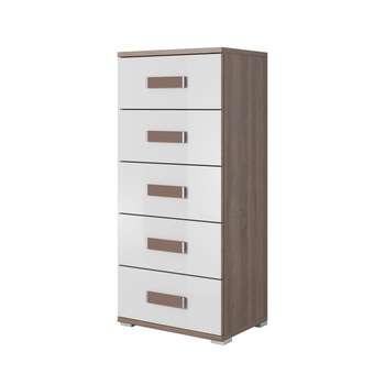 Comoda Carmen (4), CB, Alb / Sonoma, 128X60X42 cm Comoda Carmen (4), CB, Alb / Sonoma, 128X60X42 cm