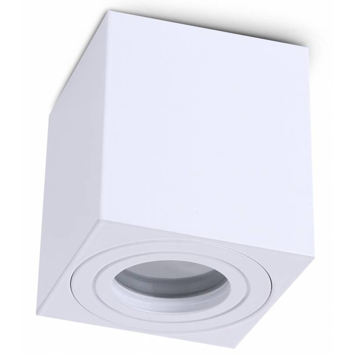 Tub de suprafata din aluminiu, Halogen, GU10, 230V, IP44 - Alb