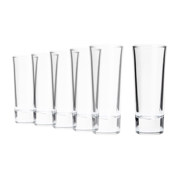 Set 6 pahare shot, sticla, 60ml, "Indro" - Borgonovo