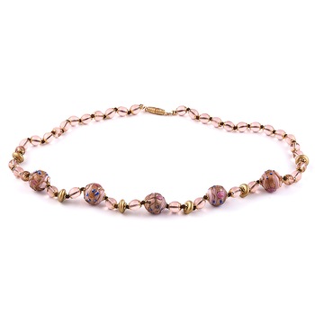 Colier FLOREALE culoare roz din sticla de Murano, 60 cm, Bijuterii Original Murano Colier FLOREALE culoare roz din sticla de Murano, 60 cm, Bijuterii Original Murano