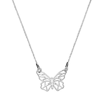 Colier Argint 925 placat cu rodiu cu pandantiv - Fluture - Butterfly Colier Argint 925 placat cu rodiu cu pandantiv - Fluture - Butterfly