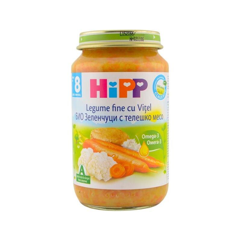 Hipp Legume fine si Orez cu Carne de Vitel BIO din a 8 a luna 220gr