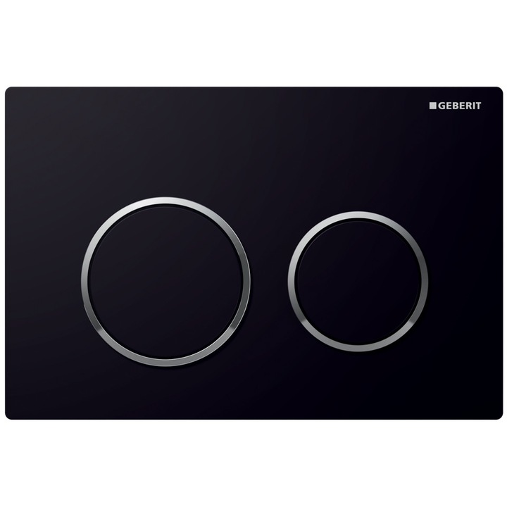 Geberit Omega20 fekete/fényes króm/fekete nyomólap