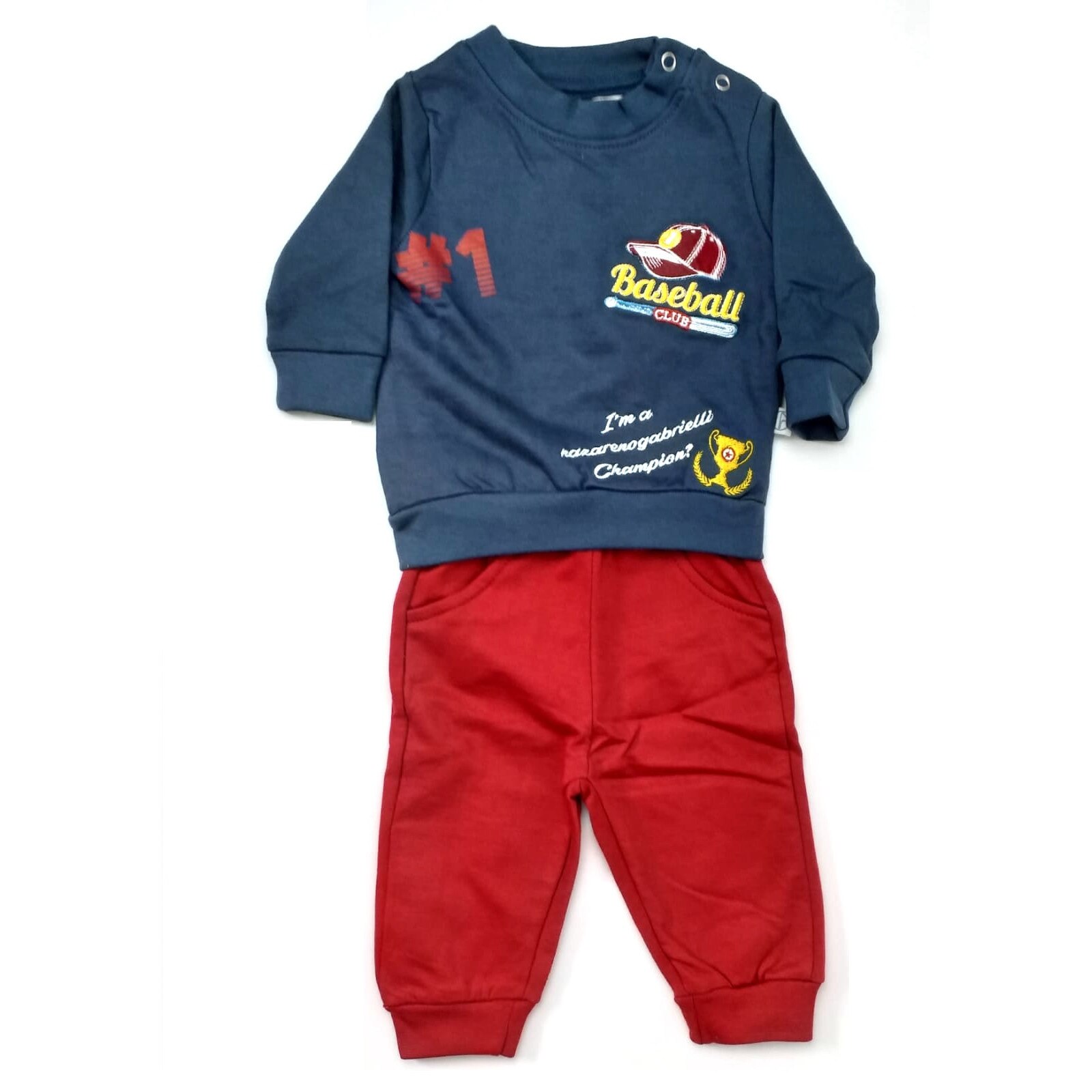 Set 2 piese baieti, bluza maneca lunga cu imprimeu si pantaloni, Nazareno Gabrielli