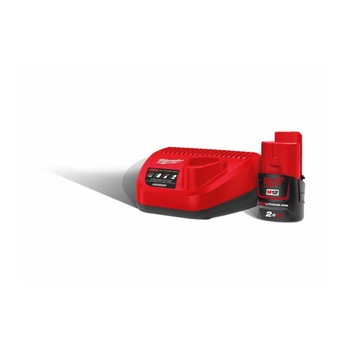 Set acumulator Li-Ion de 12V cu incarcator, Milwaukee, model M12 NRG-201 Set acumulator Li-Ion de 12V cu incarcator, Milwaukee, model M12 NRG-201