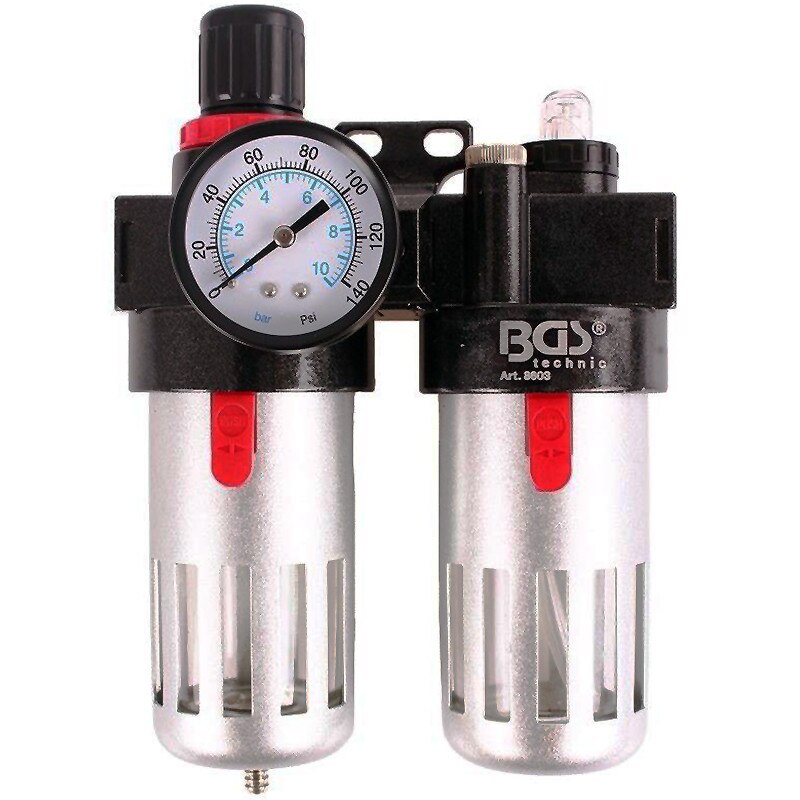 Grup reglare presiune-filtrare-ungere BGS, 500l/min, max.15 bar, racord 1/4''